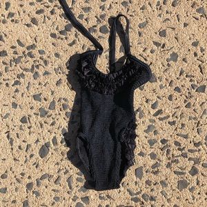 Vintage Hunza G Kids Black One Piece Swimsuit